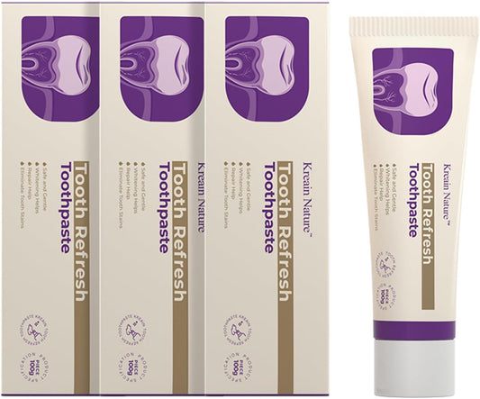 Whitening Toothpaste, Fresh Breath Formula, Natural Oral Care & Enamel Repair, Helps Remove Coffee, Tea & Wine Stains, Fresh Minty Gel, 3.5 Oz Tube, 3 Pack