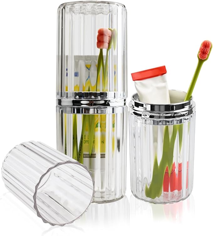 Travel Toothbrush Case, Travel Toothbrush Holder, Portable Toothpaste Storage Container for Business Trip School Camping Bathroom(Clear)