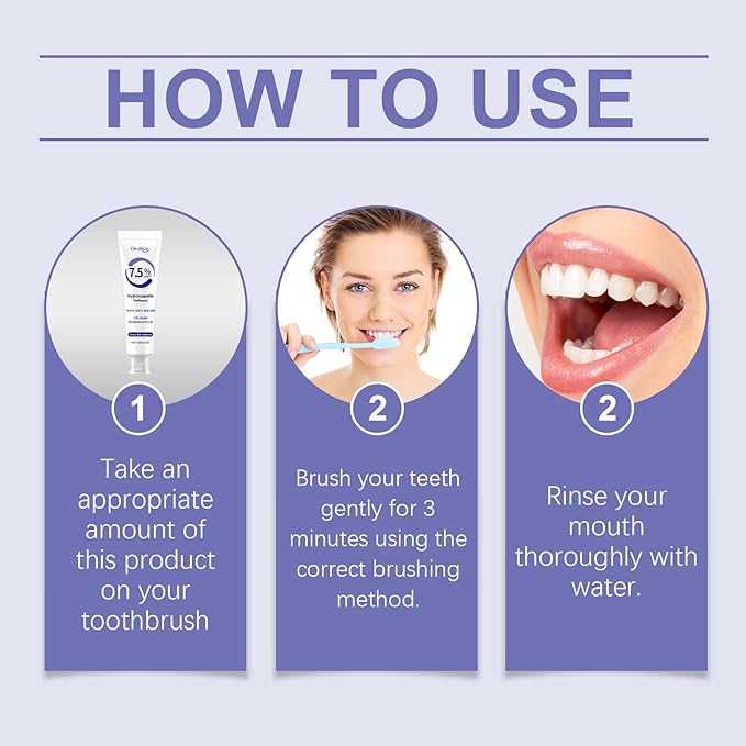 2 PCS 7.5% Hydroxyapatite Toothpaste for Enamel Repair & Sensitivity Relief, Nano Hydroxyapatite Toothpaste - Fluoride-Free Formula, Gentle and Effective Formula, Fresh Breath (2 x 120g)