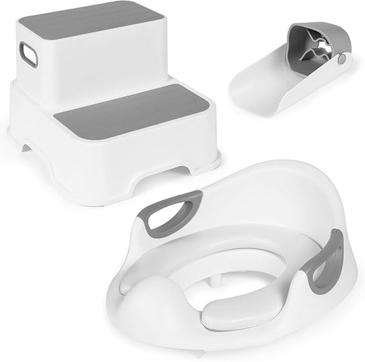 Step Stool, Toilet seat & Faucet Extender for Toddlers with Detachable Step, Non-Slip Floor & Step Pads – Stool Helper for Kids for Kitchen Counter, Bathroom Sink, and Bedroom