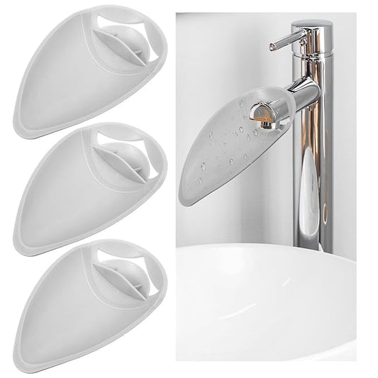 4 Pcs Faucet Extender for Toddlers, Adjustable Sink Faucets Extenders for Bathroom Safety, Splash-Proof Sink Extender for Faucet, Grey