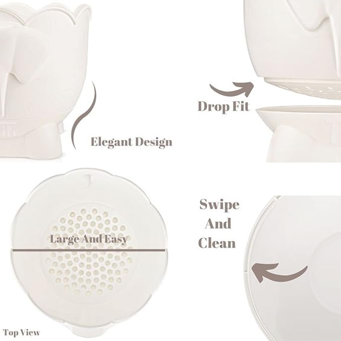 Bath Toy Storage - 2 Piece Baby Bathtub Toy Holder With Removable Base For Draining - 1 Silicone rinse cup Drying -Bathroom Toy Organizer for Baby Bath toys Outside Tube (Bath Buddy Toy Storage)