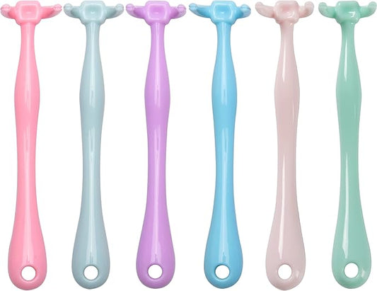 Design Colorful Floss Holder Reusable Dental Floss Handle Adults and Kids NO-Waste Floss Picksfloas Holder Flosser (PinkBlueGreenYellowPurpleLightpink)