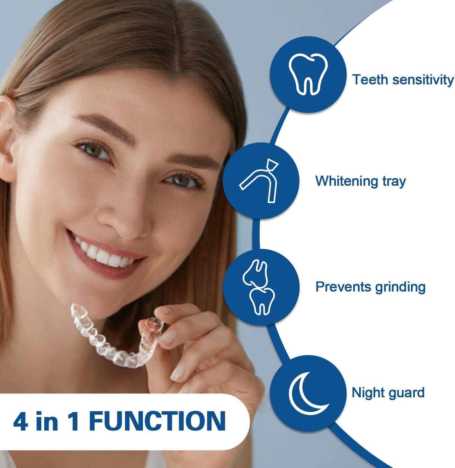 EZGO Teeth Whitening Trays, BPA Free Moldable Mouth Trays, Custom Fit, Comfortable, Trimmable Mouth Guard, Used on Teeth Grinding, Teeth Whitening, and Sports Campaign (3 Trays)