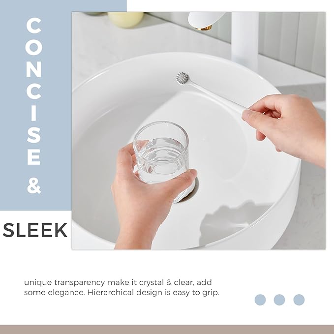 Bathroom Glass Cup, Aomasi Transparent Toothbrush & Toothpaste Holder, Mouthwash Tumbler Cup Drinking Mug Glassware