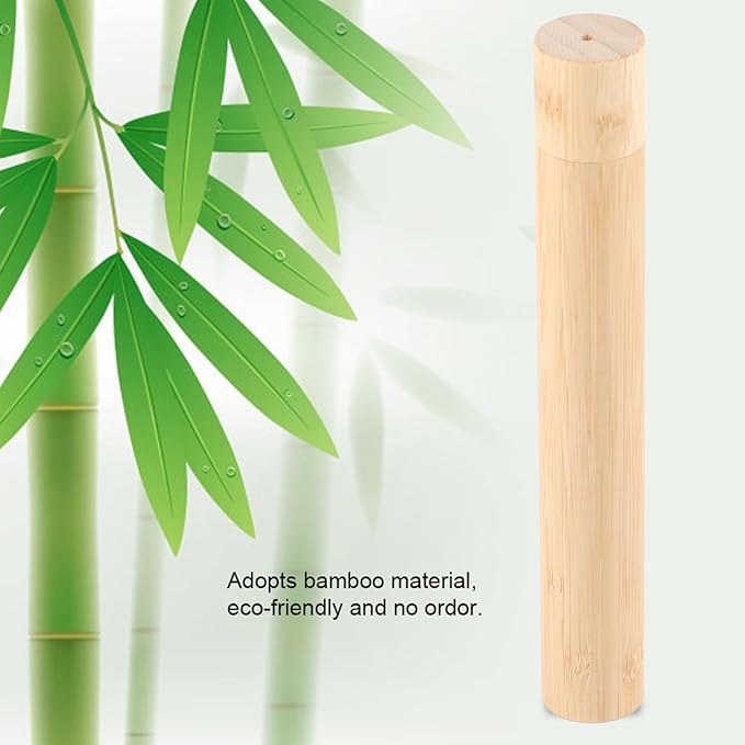 Bamboo Toothbrush Holder, 21×2.8cm Toothbrush Covers, Toothbrushs Holders Travel, Portable, for Traveling, Teeth,