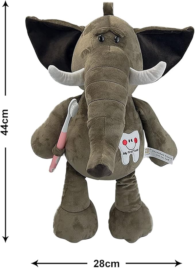 Tooth Fairy Plush Doll, YOUYA DENTAL Dental Plush Oral Health Presentation Puppet Elephant Tooth Fairy Dental Educational Plush Small Size Doll with Teeth for Kids Chidren Boys Girls