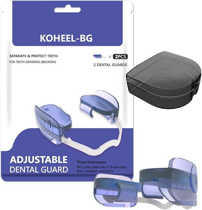 KOHEEL BG Adjustable Night Guard for Teeth Grinding, No-Boil Dental Guard for Bruxism Relief, 2 Count (Medium)