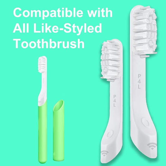 4-Pack White Toothbursh Replacement Head Compatible with Quip Styled Electric Brush Refill Brush Head Soft