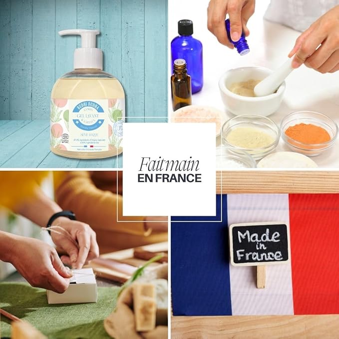 3-in-1 Natural Kids Body Wash, Shampoo, Hand Wash ECOCERT Natural Body Wash - Kids Body Wash, Women's Shower Gel - Kids Shampoo, Kids Bubble Bath, Liquid Hand Soap, Made in France