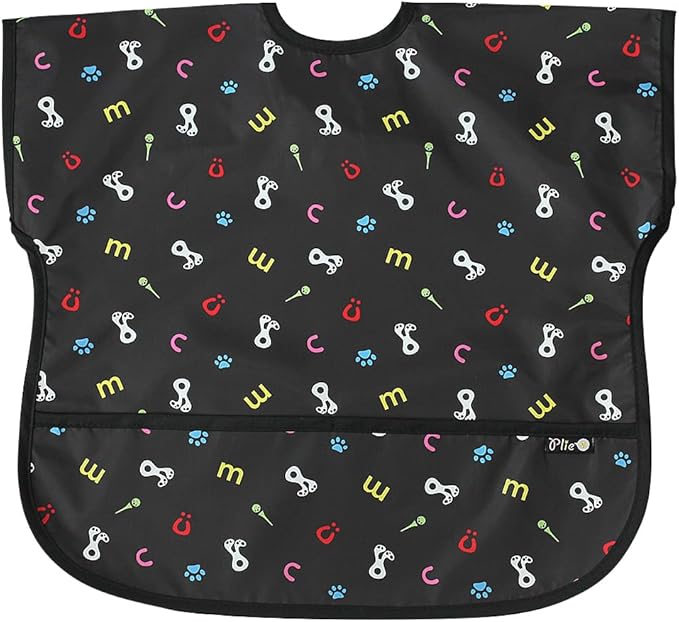 Short Sleeve Waterproof Bib for Toddlers – Easy Clean Feeding Apron for Mealtime, Daycare, Self-Feeding, Lightweight