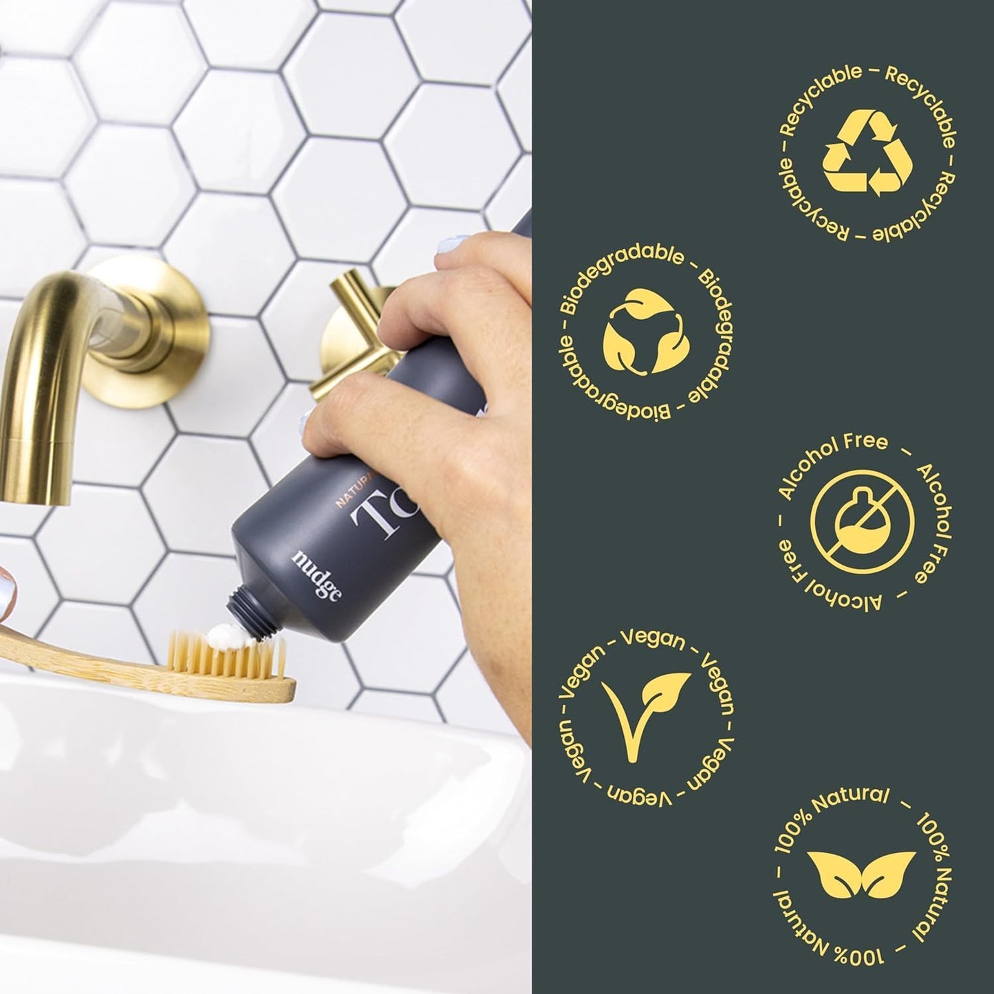 Nudge 10% Nano Hydroxyapatite Toothpaste, Remin+ with Vitamin E, Fluoride-Free, SLS Free, Helps Remineralize Enamel, Supports Dry Mouth Relief and Sensitive Teeth, Watermelon, 4 oz (Pack of 2)