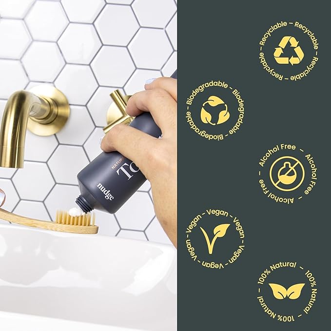 Nudge Toothpaste Variety Pack, 10% Nano Hydroxyapatite, Natural Mint, Orange, and Watermelon, Fluoride Free, SLS Free, Remin+ Formula, 3 x 4 oz Tubes