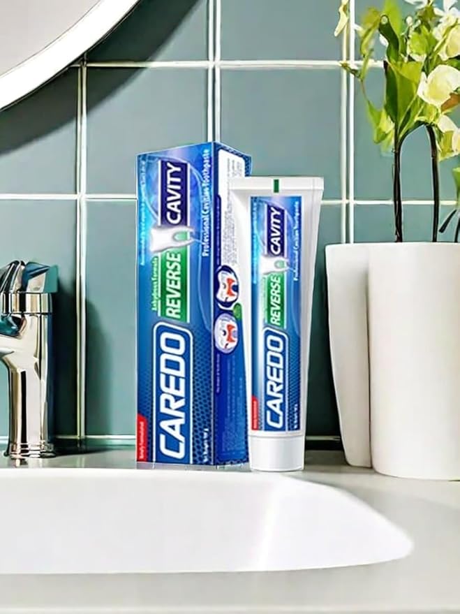 Cavity Repair Toothpaste Cure Tooth Cavities Dental Caries Remineralizing with Hydroxyapatite Toothpaste Treatment Tooth Decay for Adults, Home School or Travel (New Flavor 100g*1), Grey White