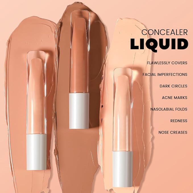 Kaely Liquid Concealer for Older Women, Under Eye Brightener Full Coverage Concealer for Dark Circles, Color Correcting Foundation Face Makeup Waterproof, Vegan & Cruelty-Free, 10 Deep Honey