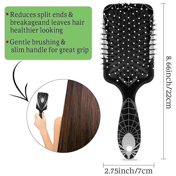 Kids Hair Brush for Boys Girls Toddler - Detangler Hairbrush for Wet Dry Thin Long Curly Hair Pain-Free Comb (Grey Web)