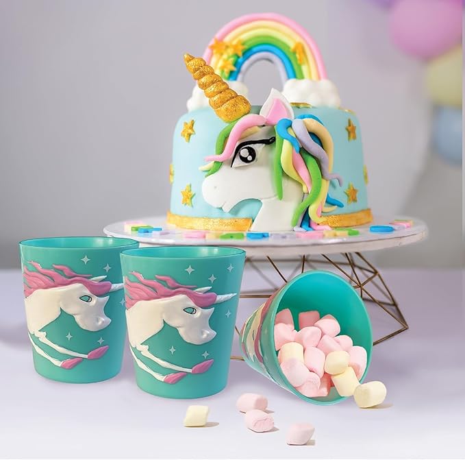 Lily's Home 3D Unicorn Tumbler for Kids, Fun Novelty Reusable Toddler and Kids Cup, Bathroom Rinse Cup, BPA-Free Plastic, Ideal for Kids 3-6, Unbreakable and Shutterproof.(2, Unicorn) 10 Ounce