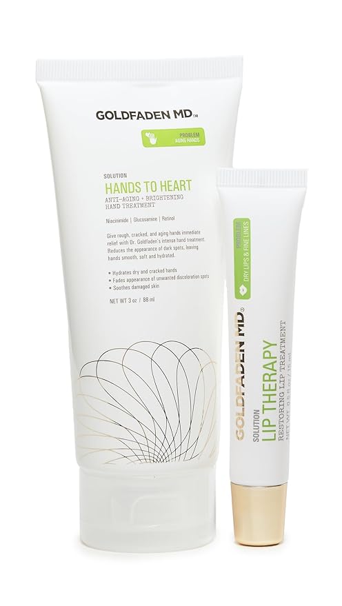 Goldfaden MD Ultimate Hydration Duo Hands to Heart Moisturizing Anti-Aging Hand Cream 3oz and Lip Therapy Restoring Lip Balm .5oz