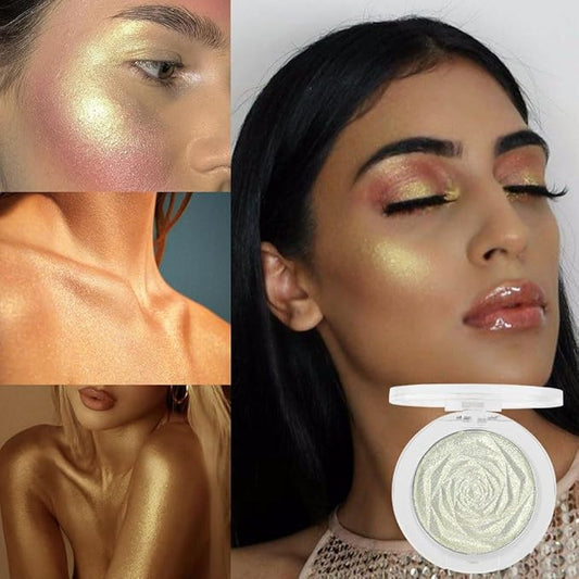 evpct Blonde Gold Face Highlighter Makeup Shimmer Glitter Diamond Sparkly Highlighters Makeup Palette Powder for Face Body Cheek Skin iluminadores iluminador de jos maquillaje luminizers 02