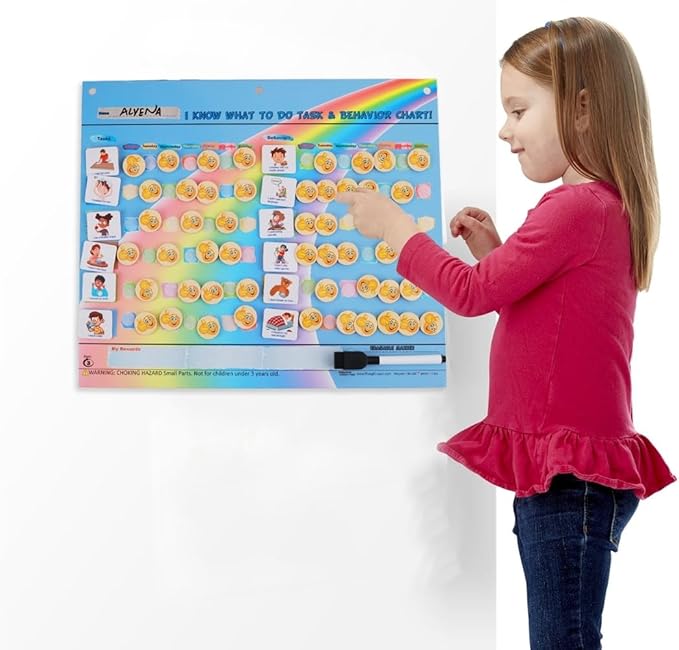 Thought-Spot Reward Chart for Kids Chore and Behavior Chart 41 Task Pieces 32 Behavior Pieces and 80 Reward Pieces Chart for Kid's Behavior Responsibility Chart for Kids