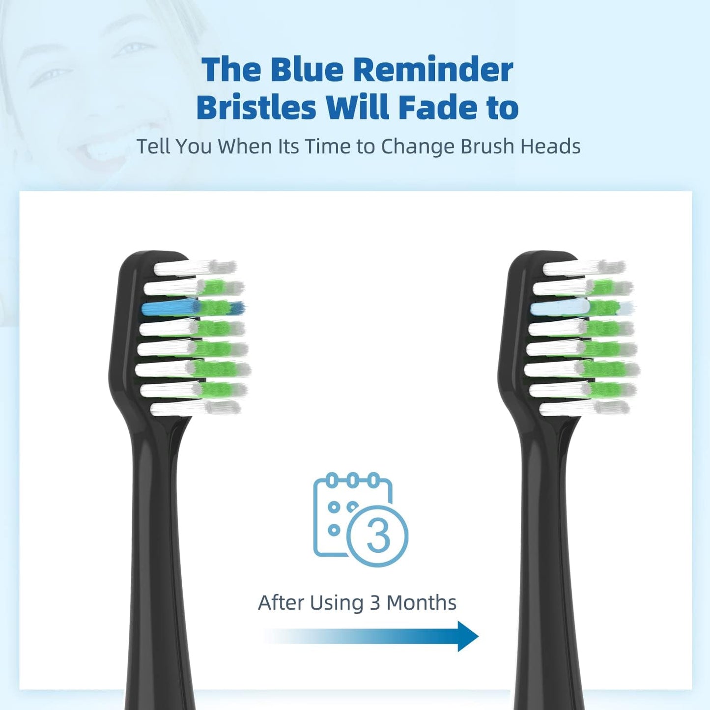 Replacement Toothbrush Heads Fits for Waterpik Complete Care 9.0 (CC-01), Care 5.0 (WP-862) Sonic Electric Tooth Brush Refill(8-pc), Pisonicleara