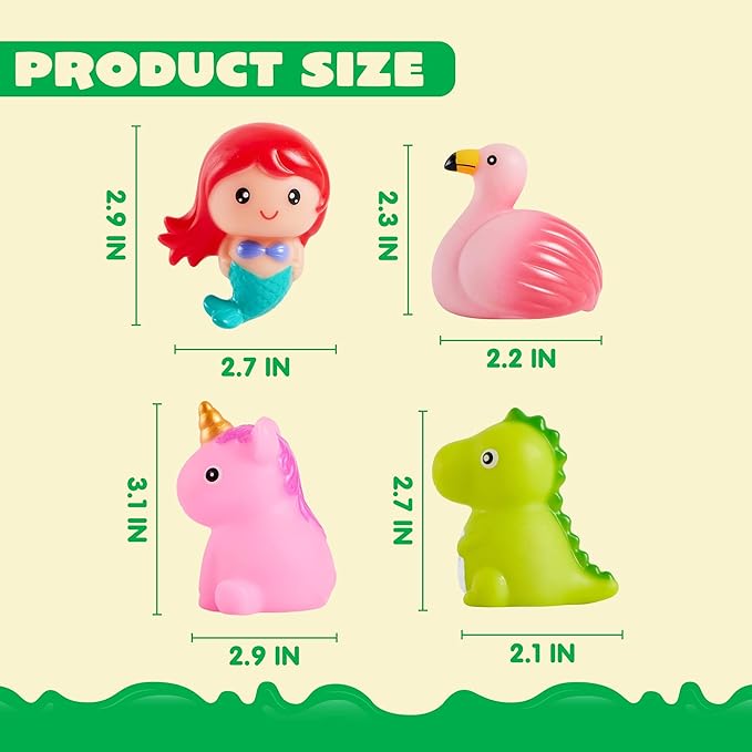 JOYIN 12 PCS Light Up Bath Toys, Toddler Flashing Colourful LED Bathtub Mermaid Toy, Baby Bathtime Floating Rubber Shower Gifts for Infant Kids Boy Girl Valentines Easter Gifts Swimming Pool Party