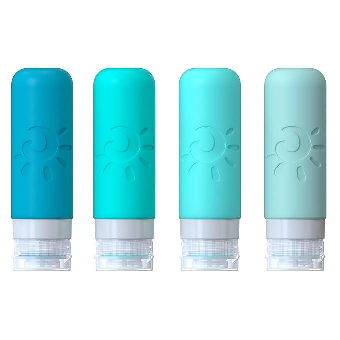 Travel Bottles for Toiletries, TSA Approved Travel Containers 3oz Leak Proof Travel Tubs Refillable Liquid Travel Accessories for Shampoo Conditioner Lotion Body Wash(Multicolored H)