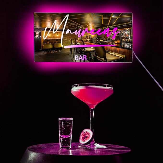 Personalized LED Name Mirror Light - Custom Multi Colour Lighting Mirror, Name Sign, Wall Decor for Bedroom, Bar, Barber Shop