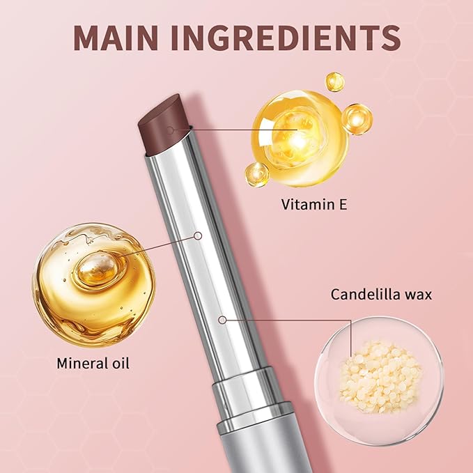 2PCS Honey Lipstick Tinted Lip Balm - Sheer Hydrating Lipstick for All Skin Tones - Moisturizing Lip Color, Nourishing Lip Balm with a Hint of Natural Black Cherry Tint (2Pcs Nude Honey)