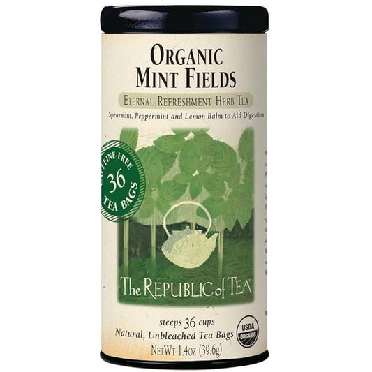 The Republic of Tea – Organic Mint Fields Herbal Tea Bags, Caffeine Free, 36 Servings