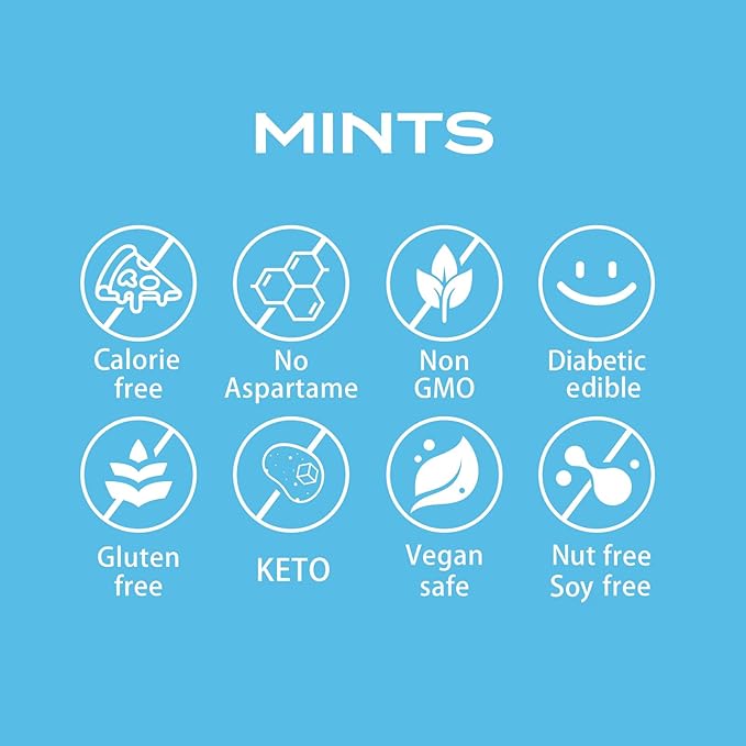 DC24 DAILY CARE 0-Calorie Breath Mints,100% Erythritol, Sugar Free for Dry Mouth, Gluten Free, Assorted Flavor, 30 Count, Pack of 4