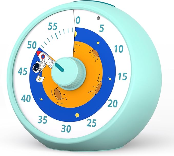 Visual Timer for Kids, 60-Minute Countdown Timer for Classroom Office Kitchen, Desk Timer Kids Time Management Tools with Silent Operation, Pomodoro Time Rainbow Pattern