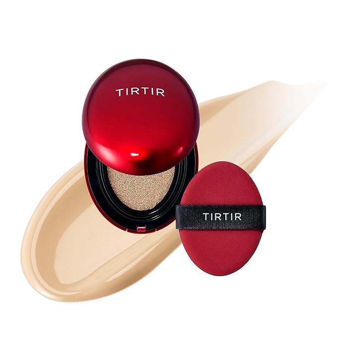 [*Mini Size*] TIRTIR Mask Fit Red Cushion Foundation | Full coverage, Weightless, Skin fit, Satin Glow Finish, Korean Makeup, beauty, Tattoo cover up, Buildable (#21W Natural Ivory, 0.15 Fl Oz)