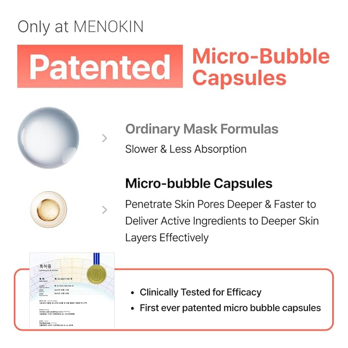 MENOKIN Korean Face Mask 3sets [30 seconds Quick Bubble Mask] (Collagen, Brightening, Moisturizing), Hydration improvement, Radiance-boosting, Easy-to Use, Glass Skin, 3.21 fl.oz