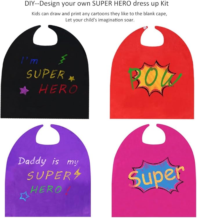 D.Q.Z Toys for 3-9 Years Old Boys Girls, Superhero-Capes and Masks for Kids Dress Up Super Hero Costume Birthday Party Favors, 3 Pack