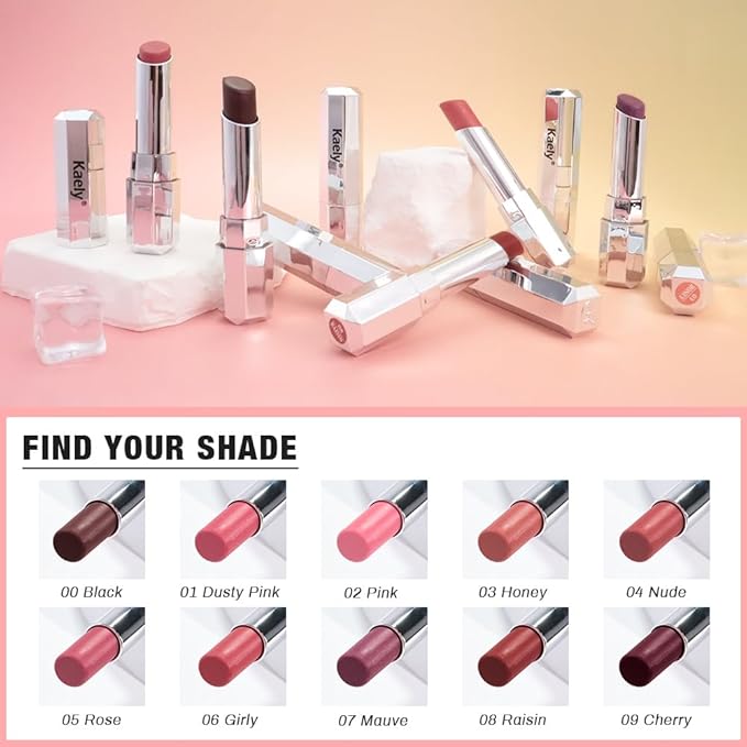 Kaely Dusty Pink Honey Lipstick Tinted Lip Balm, Hydrating Shine Lipstick for Women Dry Lips, Moisturizing Nourishing Glossy Lip Gloss Stain Makeup, Sheer Lightweight, Vegan & Cruelty-Free, 01