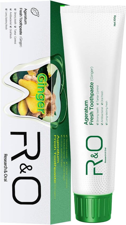 R&O Ginger Mint Fresh Toothpaste, 3.53 oz - A Miracle for Oral Hygiene, Maintains Fresh Breath, Relieves Oral Discomfort, Removes Dental Plaque, Enhances Oral Health