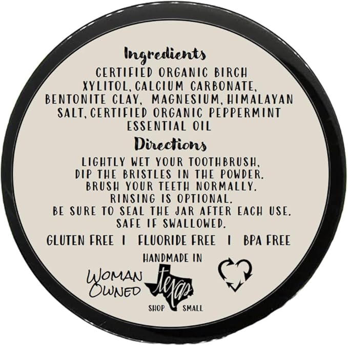 Simply Sooney Fluoride Free Remineralizing Toothpaste Powder I Vegan I Gluten Free I Organic Peppermint Essential Oil 1.5oz