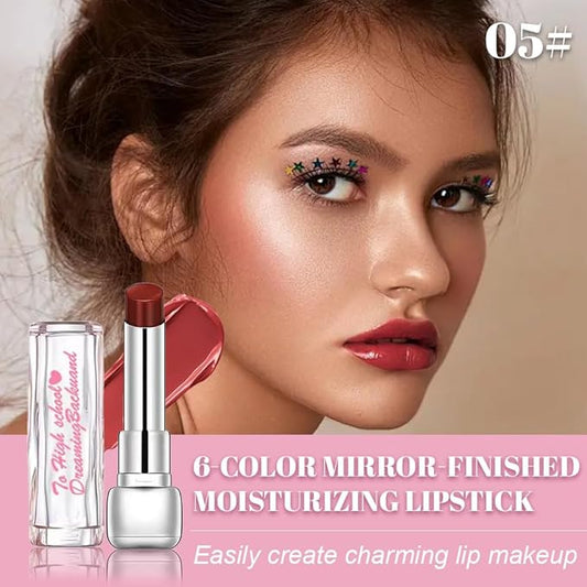 Berry Red Plumper Moisturizing Butter Lipstick for Women, Natural Tinted Lip Balm Shine Nourishing Hydrating Lip Gloss Stain for Dry Lips, Lightweight Lip Liner Care Makeup, Vegan, 1Pc Rose Red