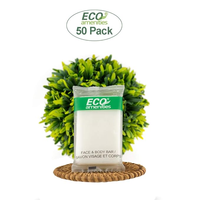 ECO amenities Travel Kit - Mini Shampoo & Conditioner Set - Eco Paraben-Free Soap Bars & Travel Essentials - Individually Wrapped Hotel Amenities Kit - 1 Fl Oz each, Pack of 150, Green Tea