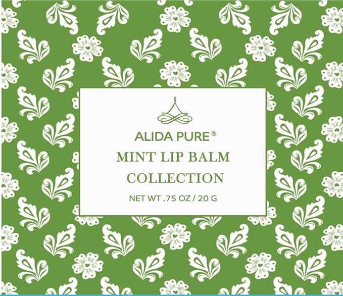 Mint Lip Balm Collection, Vegan Set, Beeswax Free, with Organic Jojoba and Avocado Oil, Vitamin E, Natural Moisturizer for Dry, Chapped Lips, 5 Tube Set
