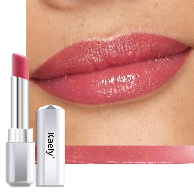 Kaely Dusty Pink Honey Lipstick Tinted Lip Balm, Hydrating Shine Lipstick for Women Dry Lips, Moisturizing Nourishing Glossy Lip Gloss Stain Makeup, Sheer Lightweight, Vegan & Cruelty-Free, 01
