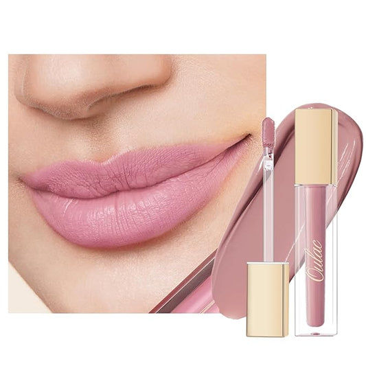 Oulac Matte Liquid Pink Lipstick for Women, Pink Nude Long Lasting Lipstick, Waterproof Lip Stain, No Transfer, Creamy High Pigmented Formula with Vitamin E, Vegan & Cruelty-Free M16