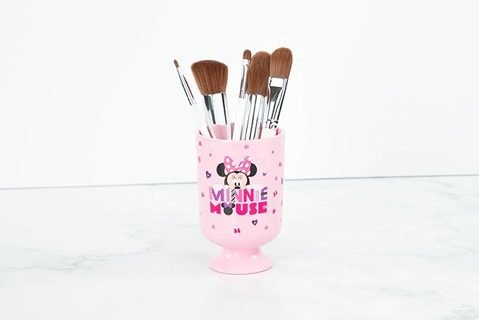 Jay Franco Disney Minnie Mouse Bathroom Tumbler - Pink Resin Toothbrush/Pencil Holder - Kids Bathroom Accessory