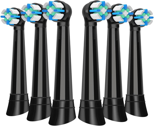 6 Count IO Replacement Heads Compatible with Oral B IO 2/3/4/5/6/7/8/9/10 Series Electric Toothbrushes, Medium Softness Brush Heads Compatible with Oral B iO for Teeth and Gums Care (Black)