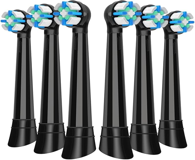 6 PCS IO Replacement Heads Compatible with Oral b IO 2/3/4/5/6/7/8/9/10 Series Electric Toothbrush, Brush Heads Refills Compatible with Oral B IO (Black)