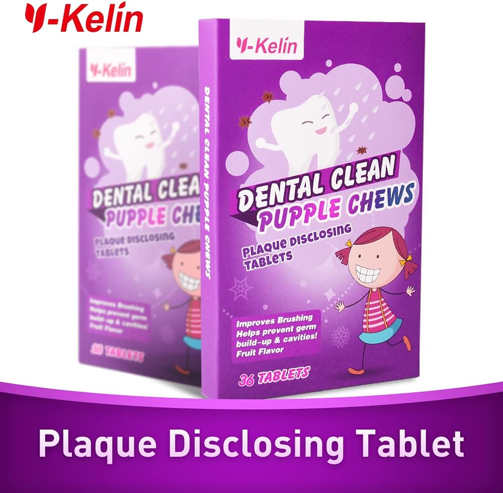 Dental Plaque Disclosing Tablets for Kids & Adults - Showing Plaque by Changing Color - Helps Teach Brushing Habits for Clean Teeth - 36 Count