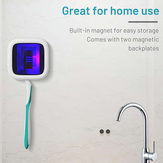 StarWin UV Toothbrush Cleaner Case, Portable Tooth Brush Cover, Holder, and Travel Case for Toothbrushes, White