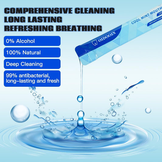 Travel Size MouthWash Packets - TSA Approved Travel Porable mouthwash, Alcohol Free, Natural Ingredients for Bad Breath,Oral Care Treatments (0.41 Fl OZ (Pack of 20))