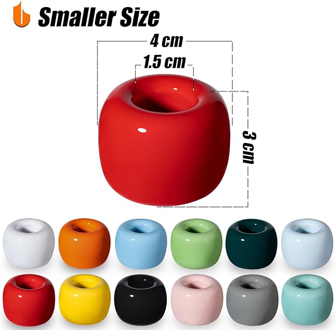 Urbanstrive Sleek Mini Ceramics Toothbrush Holder Stand for Bathroom Vanity Countertops (Red 2-Pack)